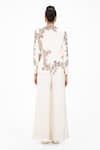 Buy_Onaya_Off White Silk Embroidered Bead Jacket Floral Vine Pattern Flared Pant Set _Online