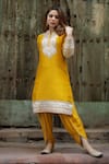 Sheetal Batra_Yellow Kurta Silk Chanderi Embroidery Kashmiri Myreen And Dhoti Pant Set _Online