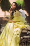 Buy_Sheetal Batra_Yellow Blouse And Lehenga Pure Habutai Dupatta Silk Organza Samrina Set 