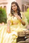 Shop_Sheetal Batra_Yellow Blouse And Lehenga Pure Habutai Dupatta Silk Organza Samrina Set 