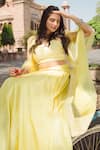 Shop_Sheetal Batra_Yellow Blouse And Lehenga Pure Habutai Dupatta Silk Organza Samrina Set _Online