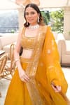 Shop_Sheetal Batra_Yellow Blouse And Lehenga Pure Raw Silk Embroidery Amna Placement Bridal Set 