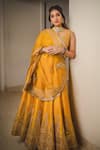 Sheetal Batra_Yellow Blouse And Lehenga Pure Raw Silk Embroidery Amna Placement Bridal Set 