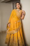 Sheetal Batra_Yellow Blouse And Lehenga Pure Raw Silk Embroidery Amna Placement Bridal Set 