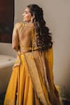 Sheetal Batra_Yellow Blouse And Lehenga Pure Raw Silk Embroidery Amna Placement Bridal Set 