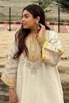 Shop_Sheetal Batra_Ivory Choga Silk Chanderi Embroidery Kashmiri Tilla Mohsina And Salwar Set 