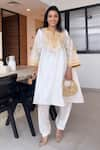 Buy_Sheetal Batra_Ivory Choga Silk Chanderi Embroidery Kashmiri Tilla Mohsina And Salwar Set _Online