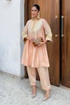 Shop_Sheetal Batra_Pink Choga Silk Chanderi Embroidery Kashmiri Tilla Mohsina And Salwar Set _Online