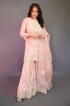 Shop_Sheetal Batra_Pink Kurta And Sharara - Silk Chanderi Embroidery Kashmiri Tilla Ayda Set 