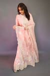 Sheetal Batra_Pink Kurta And Sharara - Silk Chanderi Embroidery Kashmiri Tilla Ayda Set _Online