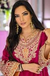 Buy_Sheetal Batra_Pink Choga Silk Chanderi Embroidery Kashmiri Tilla Mehrish Yoke And Salwar Set 