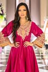 Sheetal Batra_Pink Choga Silk Chanderi Embroidery Kashmiri Tilla Mehrish Yoke And Salwar Set _Online