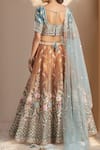 Shop Samyukta Singhania Blue Tissue, Net Sequins, Stones, Zari, Embroidery Boat Neck Ombre Lehenga Set  at Aza Fashions Shop_Samyukta Singhania_Blue Tissue, Net Sequins, Stones, Zari, Embroidery Boat Neck Ombre Lehenga Set _at_Aza_Fashions