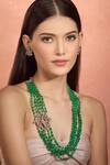 Buy Moh-Maya By Disha Khatri Green Beads, Diamonds Moissanite Polki Necklace Set at Aza Fashions Buy_Moh-Maya By Disha Khatri_Green Beads, Diamonds Moissanite Polki Necklace Set _at_Aza_Fashions