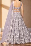 Shop_Samyukta Singhania_Purple Polyester, Net Embroidery, Sequins Floral Sequence Lehenga Set _at_Aza_Fashions