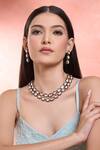 Buy Moh-Maya By Disha Khatri Gold Plated Metallic Thread, Stones Kundan Moissanite Polki Necklace Set at Aza Fashions Buy_Moh-Maya By Disha Khatri_Gold Plated Metallic Thread, Stones Kundan Moissanite Polki Necklace Set _at_Aza_Fashions