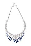Nazaakat By Samara Singh_Blue Imitation Diamonds American Necklace Set _Online_at_Aza_Fashions