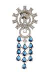 Shop_Nazaakat By Samara Singh_Blue Imitation Diamonds American Necklace Set _Online_at_Aza_Fashions