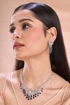 Buy_Nazaakat By Samara Singh_Blue Imitation Diamonds American Necklace Set _at_Aza_Fashions