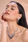Nazaakat By Samara Singh_Blue Imitation Diamonds American Necklace Set _at_Aza_Fashions