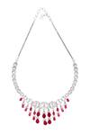 Nazaakat By Samara Singh_Red Imitation Diamonds American Necklace Set _Online_at_Aza_Fashions