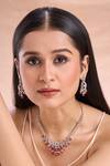 Buy_Nazaakat By Samara Singh_Red Imitation Diamonds American Necklace Set 