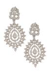 Shop_Nazaakat By Samara Singh_White Imitation Diamonds American Necklace Set _Online_at_Aza_Fashions