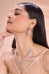 Buy_Nazaakat By Samara Singh_White Imitation Diamonds American Necklace Set _at_Aza_Fashions