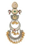 Nazaakat By Samara Singh_Multi Color Stones Gold Plated Danglers _at_Aza_Fashions
