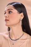 Buy_Nazaakat By Samara Singh_Blue Imitation Diamonds Layered Necklace Set With Earrings _at_Aza_Fashions