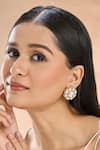Nazaakat By Samara Singh_Gold Plated Piping Polki Floral Stud Earrings _at_Aza_Fashions