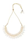 Nazaakat By Samara Singh_White Zari, Pearls Polki Embellished Choker Necklace Set _at_Aza_Fashions