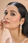 Buy_Nazaakat By Samara Singh_Gold Plated Piping Polki Stone Tassel Chain Earrings _at_Aza_Fashions