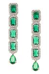 Shop_Nazaakat By Samara Singh_Green Imitation Diamonds American Necklace Set _Online_at_Aza_Fashions