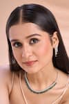 Shop_Nazaakat By Samara Singh_Green Stones, Diamonds Emerald And American Necklace Set _Online_at_Aza_Fashions
