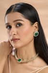 Buy_Nazaakat By Samara Singh_Green Imitation Diamonds Gold Plated Polki And American Set 