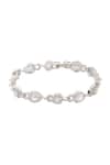 Shop_Nazaakat By Samara Singh_Silver Plated Imitation Diamonds American Bracelet _at_Aza_Fashions