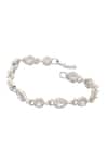 Shop_Nazaakat By Samara Singh_Silver Plated Imitation Diamonds American Bracelet _Online_at_Aza_Fashions