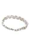 Shop_Nazaakat By Samara Singh_Silver Plated Imitation Diamonds American Bracelet _Online_at_Aza_Fashions