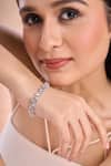 Nazaakat By Samara Singh_Silver Plated Imitation Diamonds American Bracelet _at_Aza_Fashions