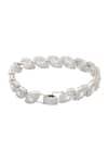 Buy_Nazaakat By Samara Singh_Silver Plated Imitation Diamonds Leaf Shaped American Bracelet _Online_at_Aza_Fashions