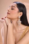 Shop_Nazaakat By Samara Singh_Gold Plated Stones, Beads Studded Long Earrings _Online_at_Aza_Fashions