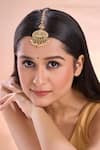 Buy_Nazaakat By Samara Singh_Gold Plated Temple Maangtikka With Stones _at_Aza_Fashions