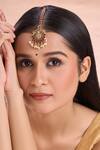 Shop_Nazaakat By Samara Singh_Gold Plated Temple Maangtikka With Kemp Stones _Online_at_Aza_Fashions