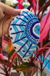 The House Of Aqua_White Sequins, Beads, Pearls Evil Eye Embroidered Headband _at_Aza_Fashions