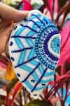 Shop_The House Of Aqua_White Sequins, Beads, Pearls Evil Eye Embroidered Headband _at_Aza_Fashions