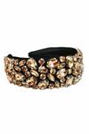 Shop_The House Of Aqua_Gold Crystals Embellished Hair Band _at_Aza_Fashions
