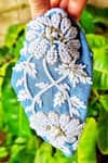 Buy_The House Of Aqua_Blue Cut Work, Embroidery Denim Velvet Headband _Online_at_Aza_Fashions