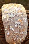 Shop_The House of Aqua_Beige Sequins Bloom Embroidered Headband _Online_at_Aza_Fashions