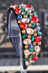Shop_The House of Aqua_Black Crystals Embellished Hair Band _Online_at_Aza_Fashions